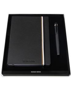 Hugo Boss Roller Loop Black Iconic si Agenda Iconic Black Lined A5 HPHR352A