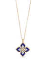 colier Roberto Coin Princess Flower aur 18 kt cu diamante si lapis lazuli ADV888CL1837_04YW