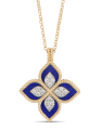 colier Roberto Coin Princess Flower aur 18 kt cu diamante si lapis lazuli ADV888CL1837_04YW