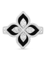 inel Roberto Coin Princess Flower aur 18 kt cu diamante si jad ADV888RI1837W
