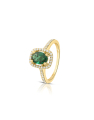 inel aur 14 kt cu diamante si smarald RG101601-00-214-SM-Y
