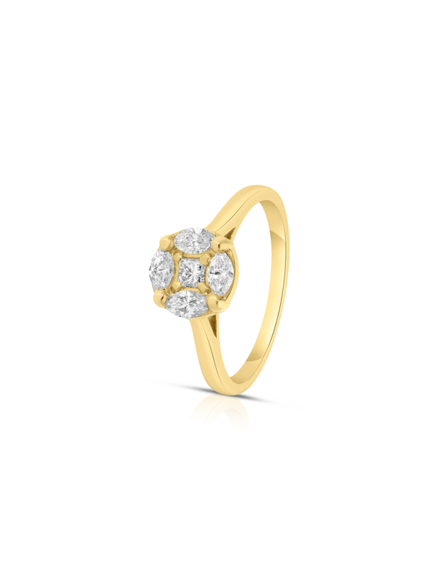 Inele de logodna aur 14 kt bouquet cu diamante RG097376-214-Y