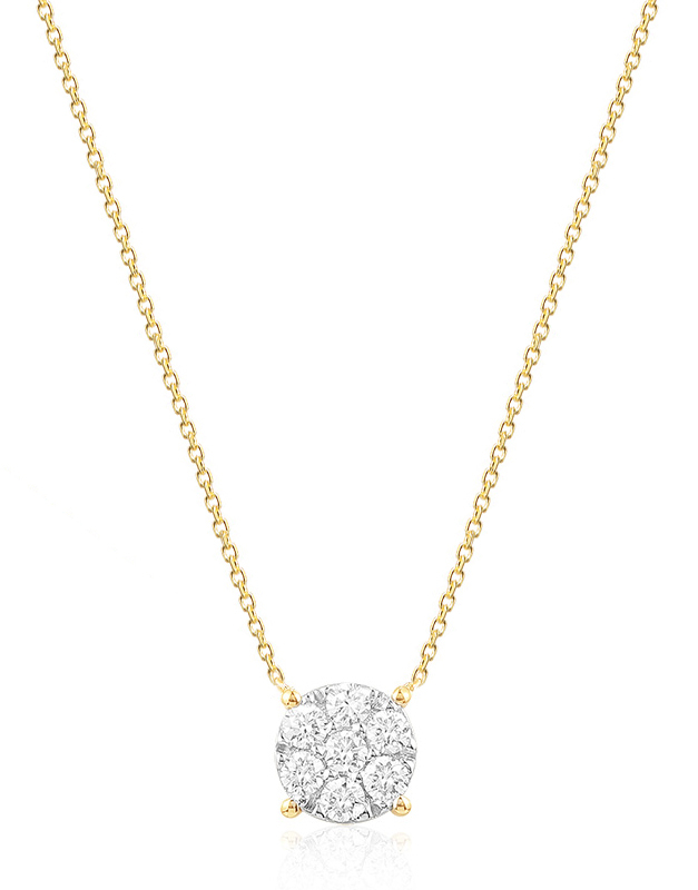 Coliere aur 14 kt bouquet cu diamante QC5988BIC