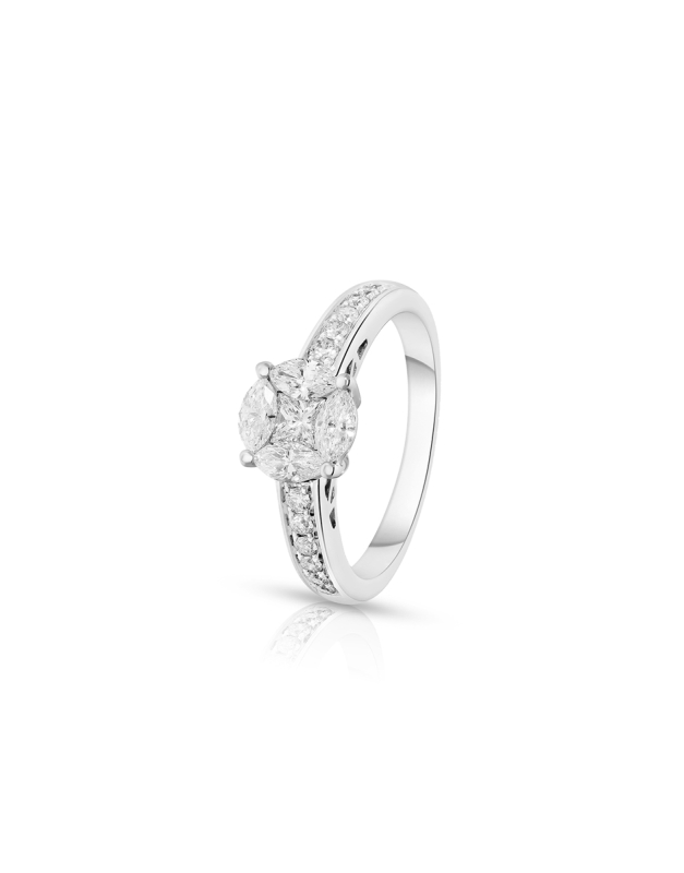 Inele de logodna Vida Premium aur 18 kt bouquet pave cu diamante 40120R-WD8WP