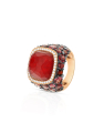 inel Tirisi Jewelry Doha aur 18 kt cu diamante si rubin TR9408RU-P