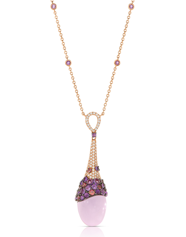 Coliere Tirisi Jewelry Doha aur 18 kt cu diamante si ametist TP9148AM-P