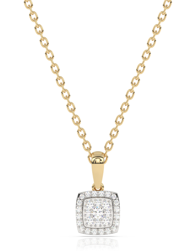 Coliere aur 14 kt bouquet cu diamante EU13516PF0012-Y