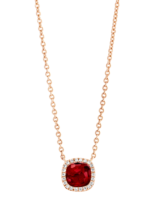 Coliere Tirisi Jewelry Milano aur 18 kt cu diamante si rubin TP9152RU-P