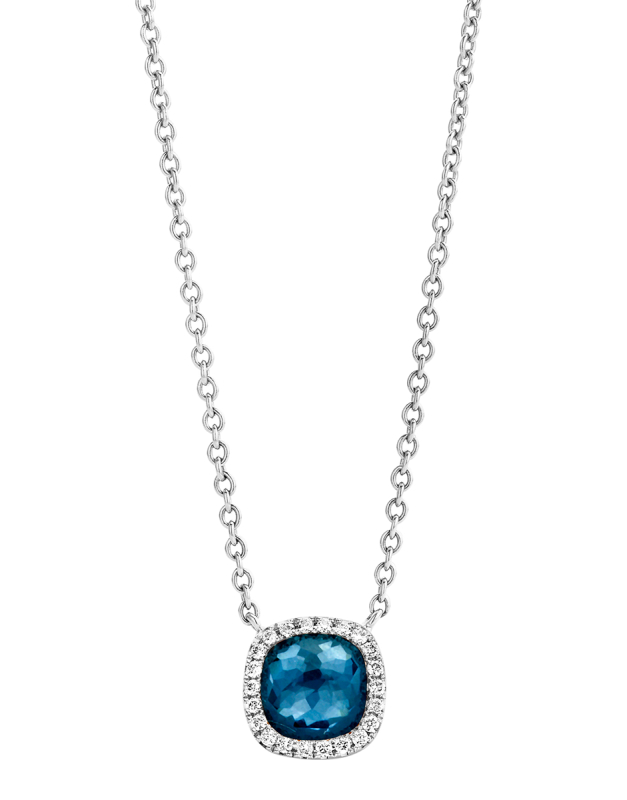 Coliere Tirisi Jewelry Milano aur 18 kt cu diamante si topaz london TP9152LBT-W