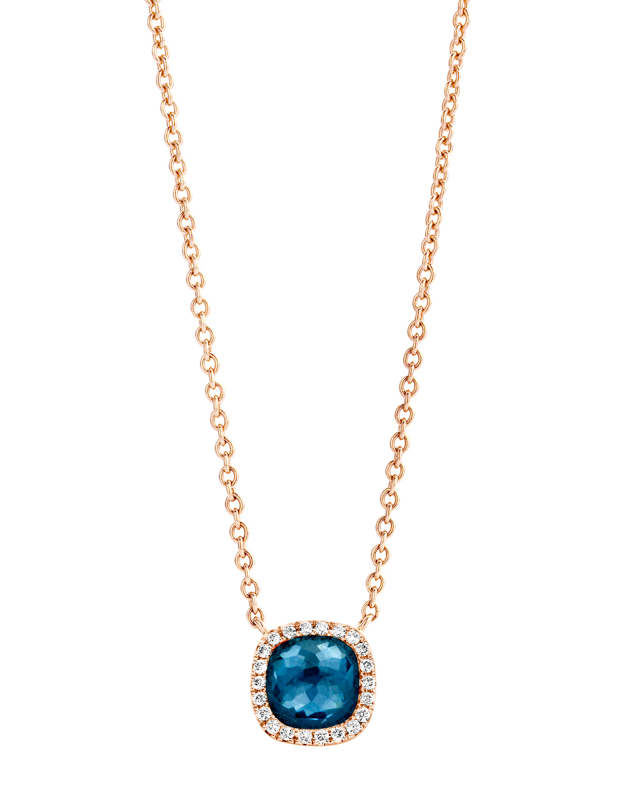Coliere Tirisi Jewelry Milano aur 18 kt cu diamante si topaz london TP9152LBT-P