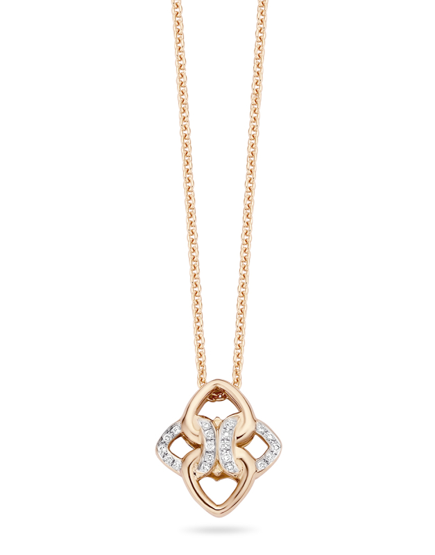 Coliere Tirisi Jewelry Seoul Flower aur 18 kt cu diamante TN3032D-P