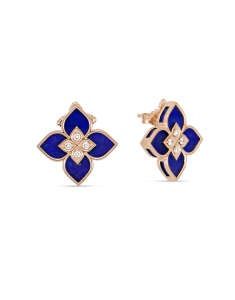 Roberto Coin Venetian Princess aur 18 kt stud cu lapis lazuli si diamante 