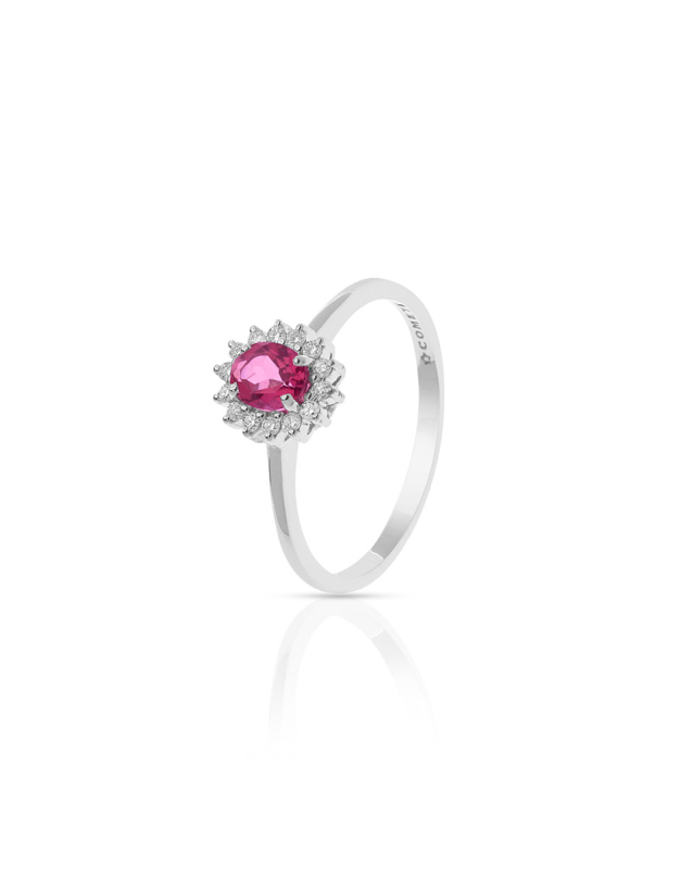 Inele Comete Gold Fantasia Di Topazio roz cu diamante ANB2595