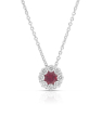 colier Giorgio Visconti aur 18 kt floare cu diamante si rubin GBX36777R-0.11CT