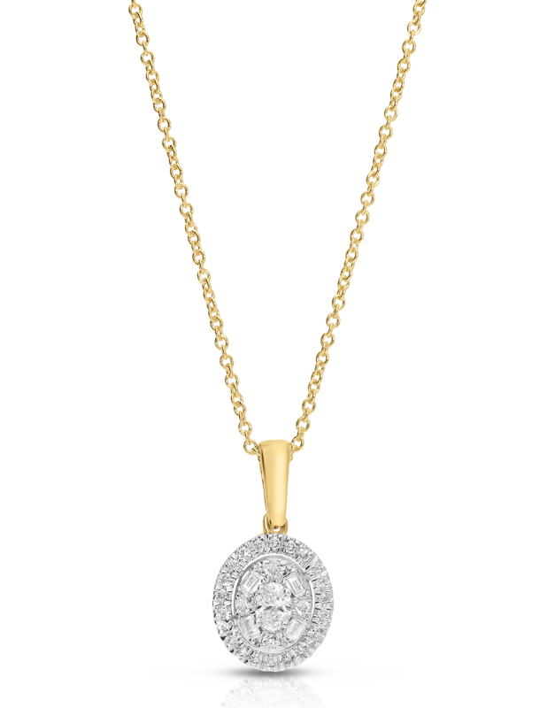 Coliere Luna aur 14 kt baguette cu diamante HE52501U-WD4YN