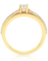 inel de logodna aur 14 kt solitaire pave cu diamante RG100939-214-Y