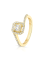 inel de logodna aur 14 kt baguette pave cu diamante RG101986-214-Y