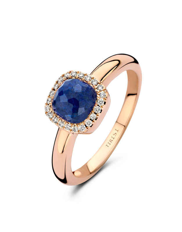 Inele Tirisi Jewelry Milano aur 18 kt cu diamante si lapis lazuli TR9624LA-P