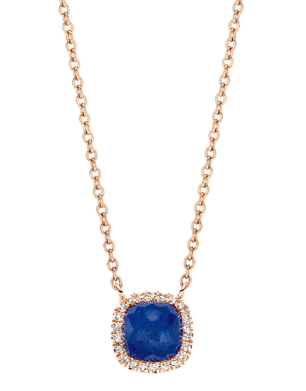 Coliere Tirisi Jewelry Milano aur 18 kt cu diamante si lapis lazuli TP9152LA-P