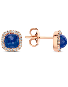 Tirisi Jewelry Milano aur 18 kt stud cu diamante si lapis lazuli 