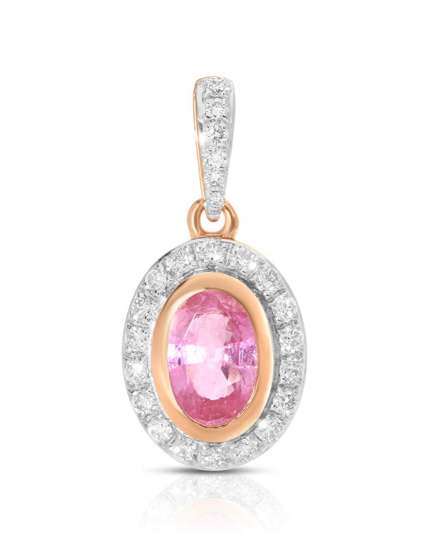 Pandantive Vida aur 18 kt cu diamante si safir roz 60506S-PS8RP
