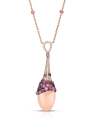 colier Tirisi Jewelry Doha aur 18 kt cu diamante safire roz si cuart TP9148PQ-P
